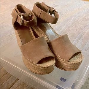 Marc Fisher Alita wedge platform espadrille sandals size 8M